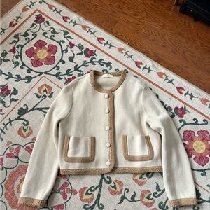 Sezane Cream and Tan Auguste Jacket